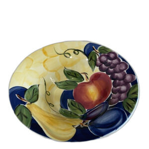 DiFrutto Serving Bowl 9” Handcrafted Hand Painted Bowl